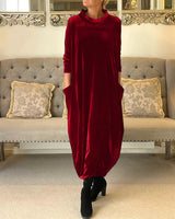 Long Sleeve Velvet Maxi Dress for Women - Image 2