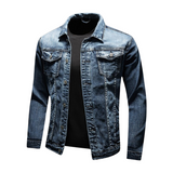Jacket for Men – Faded Wash & Structured Surface