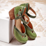 Summer Heeled Sandals for Women – Cut-Out Upper & Block Heel