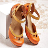 Summer Heeled Sandals for Women – Cut-Out Upper & Block Heel