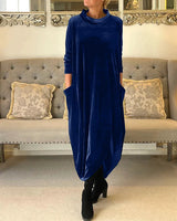 Long Sleeve Velvet Maxi Dress for Women - Image 4