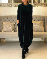 Long Sleeve Velvet Maxi Dress for Women - Image 3
