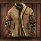 Full Zip Tribal Sleeve Sweater Jacket for Men - Image 1