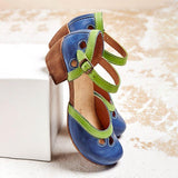 Summer Heeled Sandals for Women – Cut-Out Upper & Block Heel