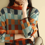 Long Sleeve Color Block Sweater for Women - Image 4