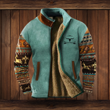 Full Zip Tribal Sleeve Sweater Jacket for Men - Image 2