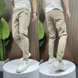 Slim-Fit Cargo Trousers Men – Structured Seams & Multi-Pocket Design
