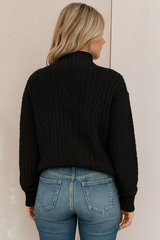 Cable Knit Mock Neck Sweater for Women
