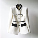 Double-Button Wool Coat for Women