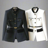 Double-Button Wool Coat for Women
