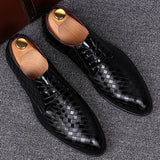 Embossed Lace-Up Dress Shoes for Men