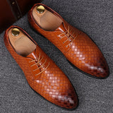 Embossed Lace-Up Dress Shoes for Men