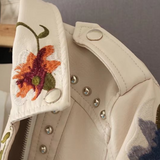 Embroidered Zip Jacket with Structured Finish for Women