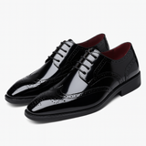 Glossy Wingtip Brogues for Men
