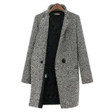 Houndstooth Tailored Winter Coat for Women