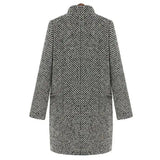 Houndstooth Tailored Winter Coat for Women