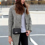 Houndstooth Tailored Winter Coat for Women