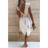 Lace Trim Sleeveless Dress for Women