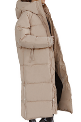 Quilted Puffer Coat with Hood for Women