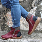 Ankle Boots for Women with Side Zip