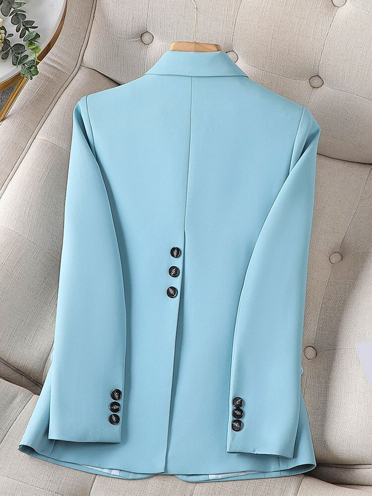 Single-Button Blazer with Notched Lapel for Women