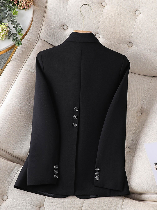 Single-Button Blazer with Notched Lapel for Women
