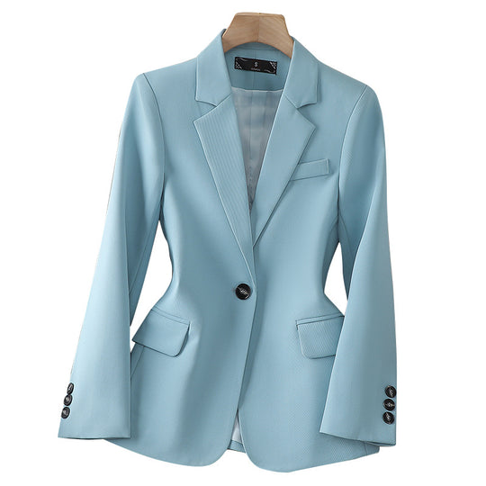 Single-Button Blazer with Notched Lapel for Women
