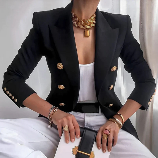 Button Front Blazer for Women