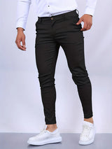 Slim Fit Chino Trousers with Button Closure for Men