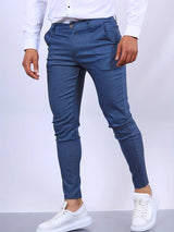 Slim Fit Chino Trousers with Button Closure for Men