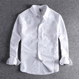 Twill Button-Up Shirt with Chest Pocket for Men