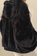 Hooded Fleece Bomber Jacket for Women - Image 5