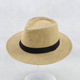 Woven Wide-Brim Panama Hat for Unisex
