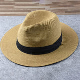 Woven Wide-Brim Panama Hat for Unisex