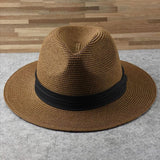 Woven Wide-Brim Panama Hat for Unisex