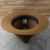 Woven Wide-Brim Panama Hat for Unisex