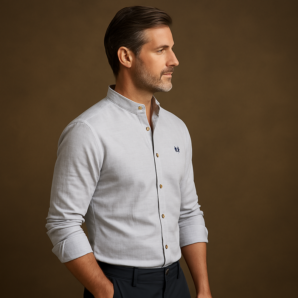 Mandarin Collar Shirt for Men