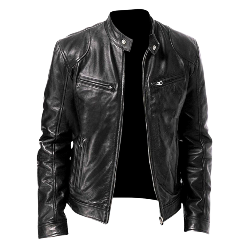 Slim-Cut Jacket with Textured Outer and Side Tabs for Men
