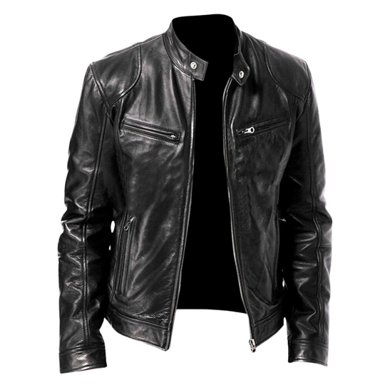 Slim-Cut Jacket with Textured Outer and Side Tabs for Men