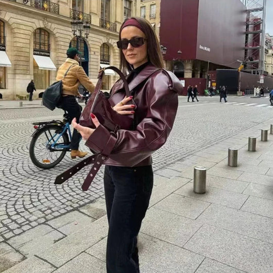 Burgundy Oversized Jacket for Women