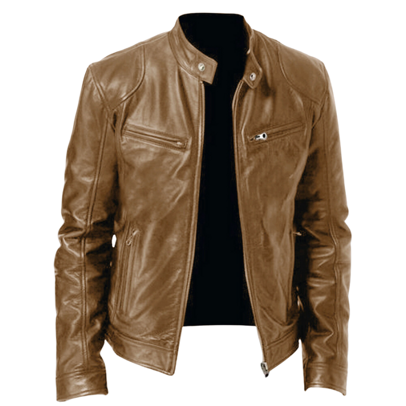 Slim-Cut Jacket with Textured Outer and Side Tabs for Men