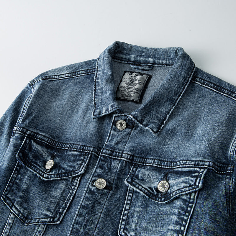 Jacket for Men – Faded Wash & Structured Surface