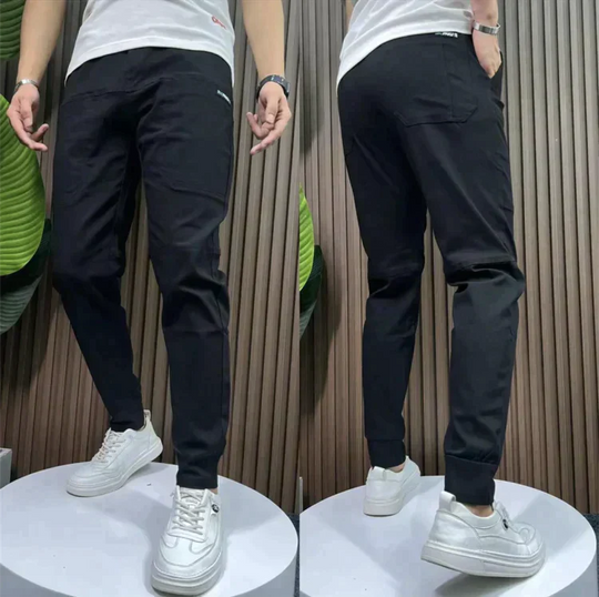 Slim-Fit Cargo Trousers Men – Structured Seams & Multi-Pocket Design