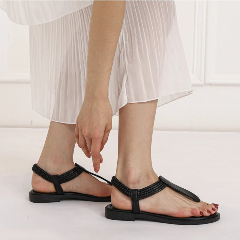 Braided Strap Flat Women Sandals for Summer