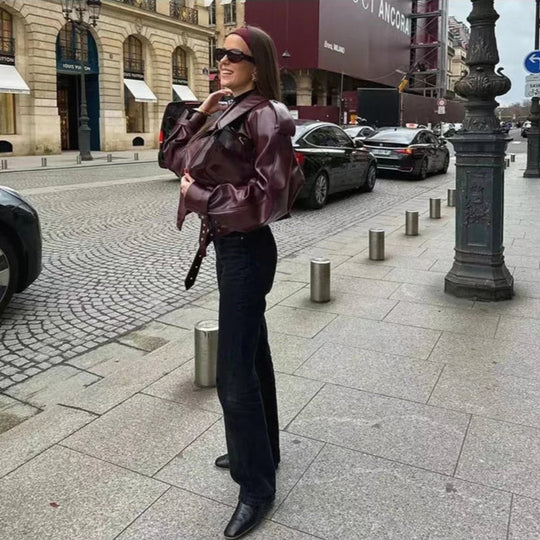 Burgundy Oversized Jacket for Women