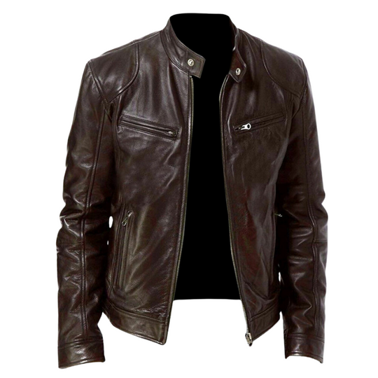 Slim-Cut Jacket with Textured Outer and Side Tabs for Men