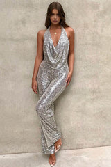 Halter Neck Wide Leg Jumpsuit for Women - Image 3