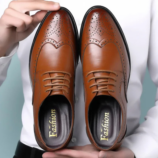 Hanzere | Brogue Calf Leather Men's Suit Shoes