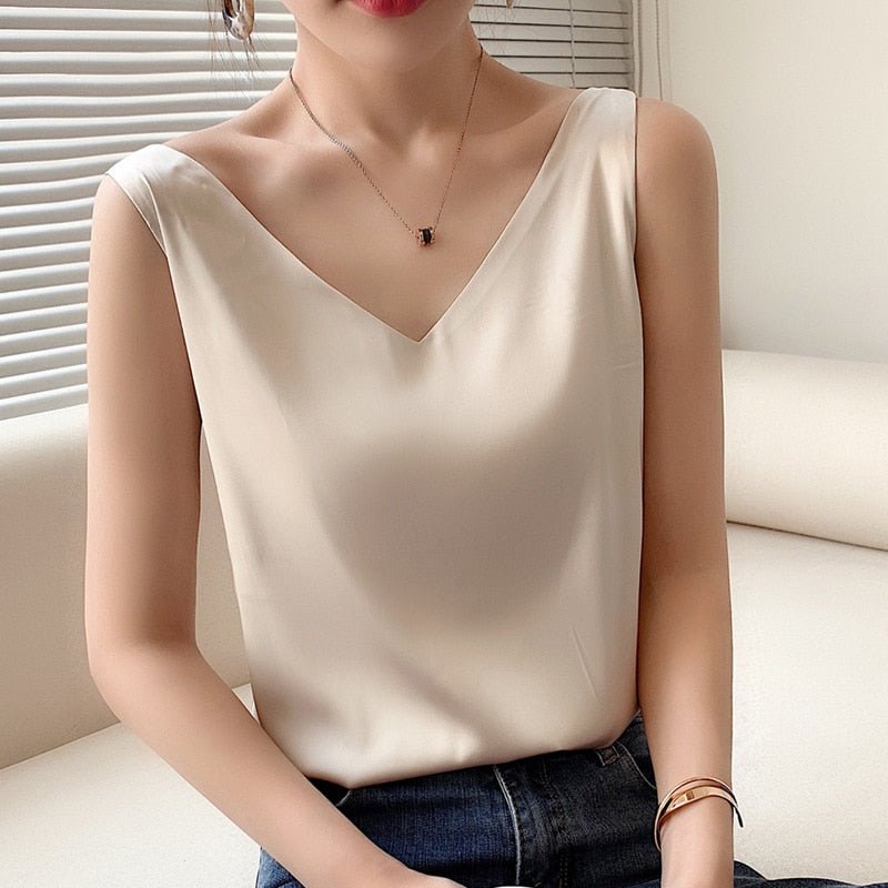 Sleeveless V-Neck Top for Women