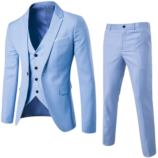 3-Piece Formal Suit with Notch Lapel for Men